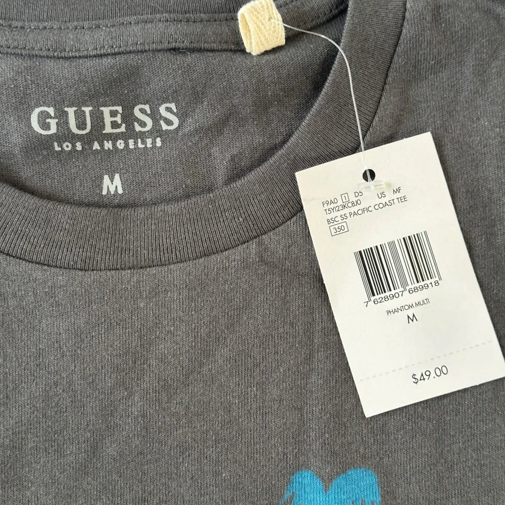 GUESS Los Angeles Pacific Coast Graphic Tee T-Shirt Mens Size M Charcoal - Picture 4 of 8